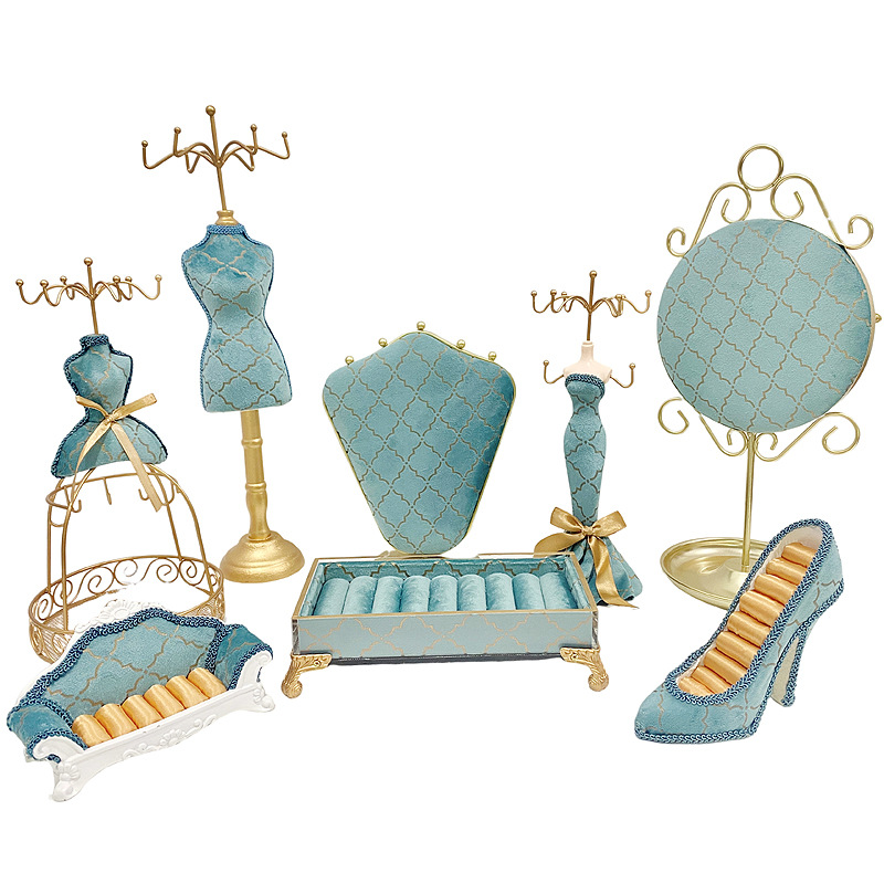 Cross-border Personality Peacock Blue Bronzing Jewelry Rack Display Stand