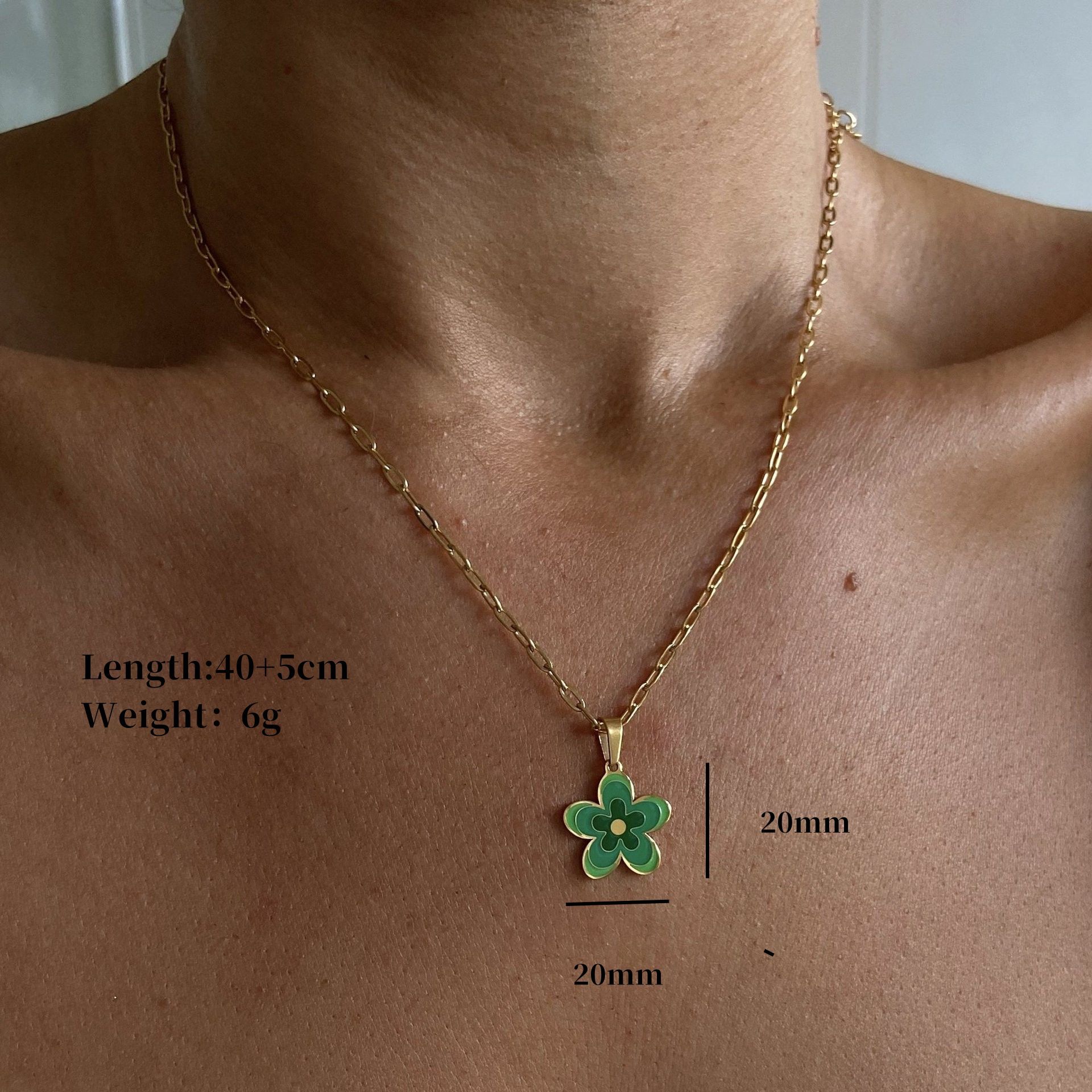 Titanium Steel High Color Retaining Flower Necklace Flower Clavicle Chain