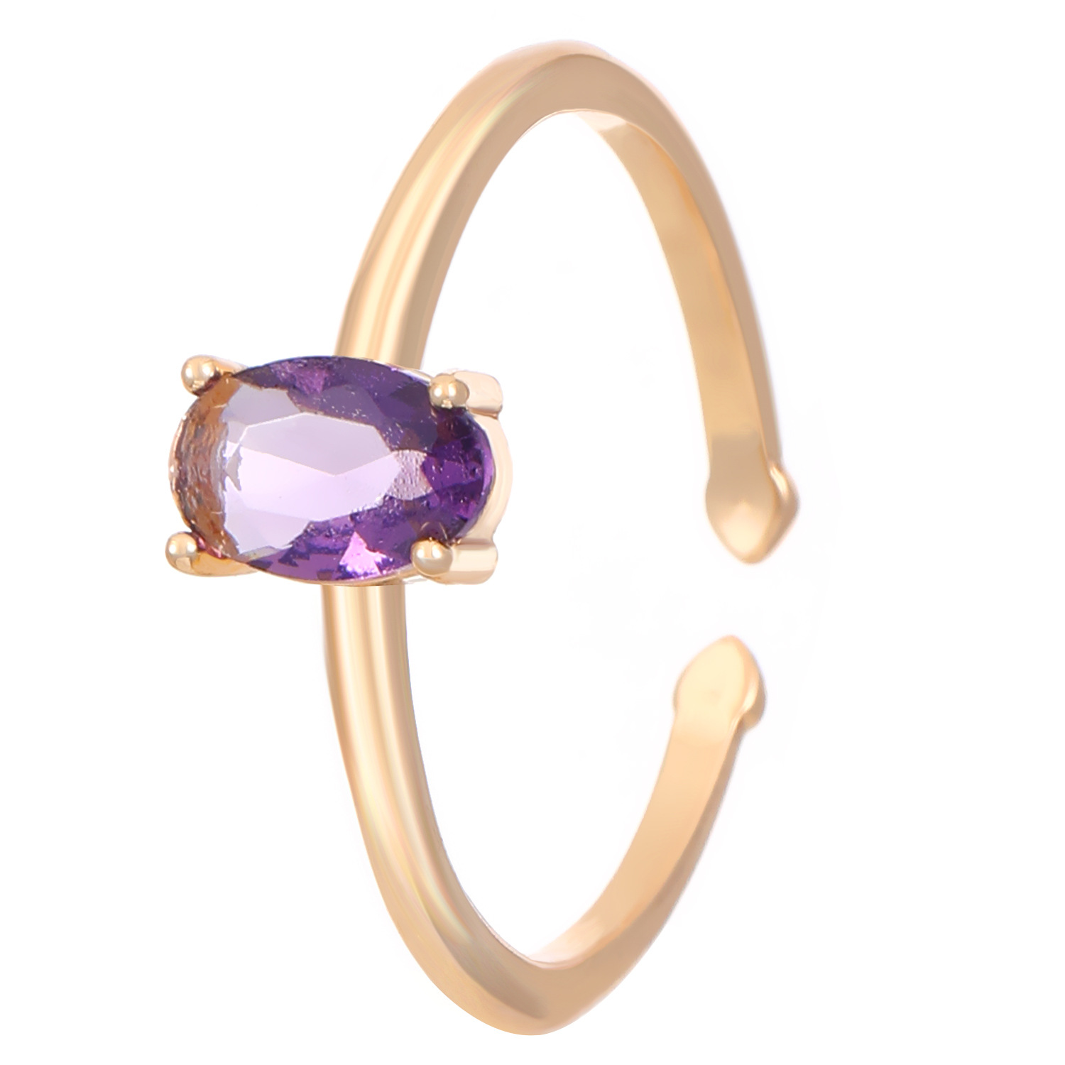 European And American Fashion Retro Heart-shaped Water Drop Zircon Ring