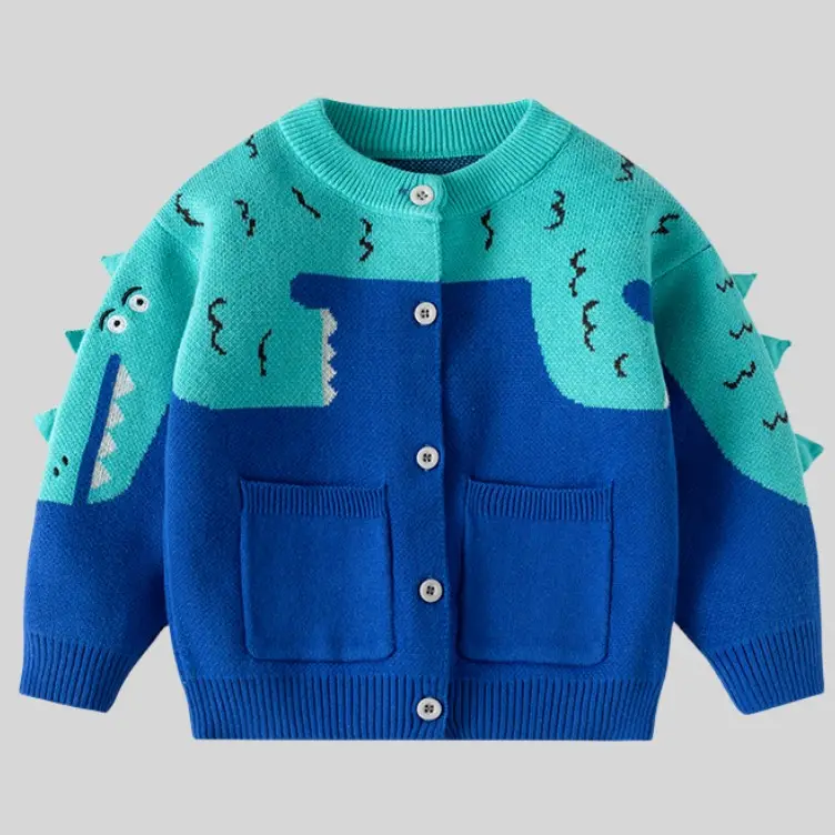 Little Dinosaur Knitted Boys' Cardigan Sweater