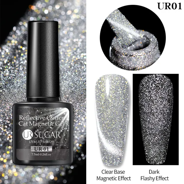 Laser Cat Eye Gel Nail Polish Manicure Crystal Diamond In The Debris Cat Eye Gel Polish Ur01 - Shop at LoveMi