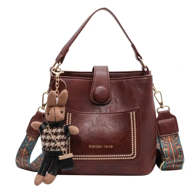 One shoulder Crossbody Special interest Design Portable Bucket Bag Red - Shop at LoveMi