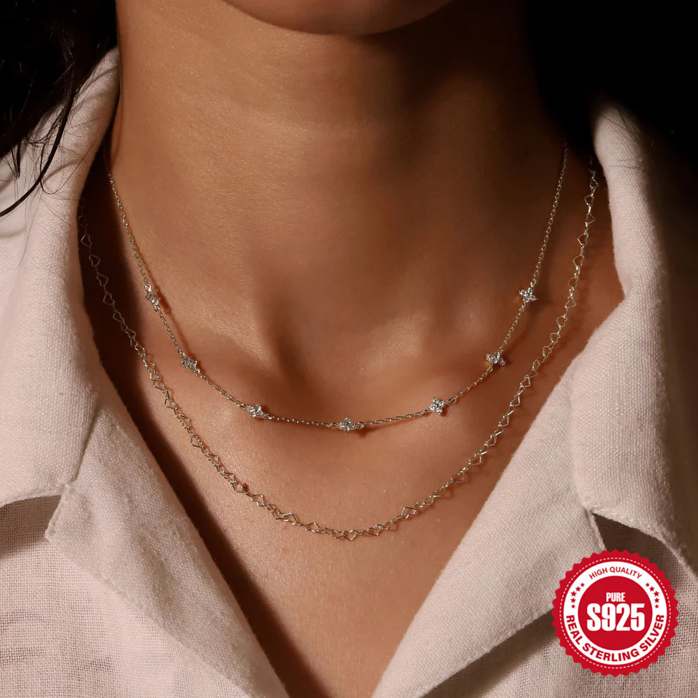 Temperament Turquoise Butterfly Diamond Twin Ladies Clavicle Chain