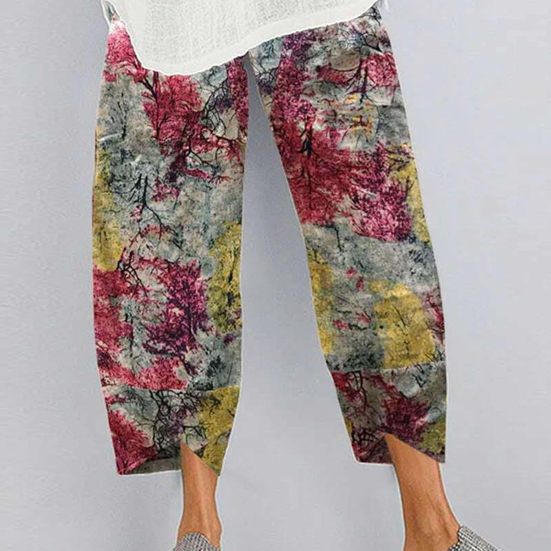 Title 5, Printed elastic waist pocket casual pants