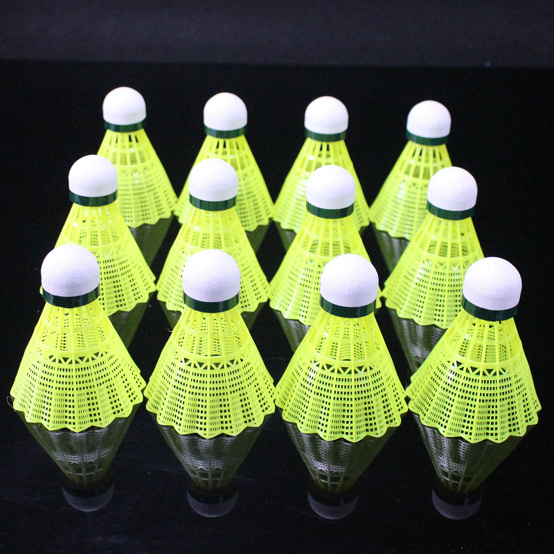 12PCs Yellow Nylon Badminton