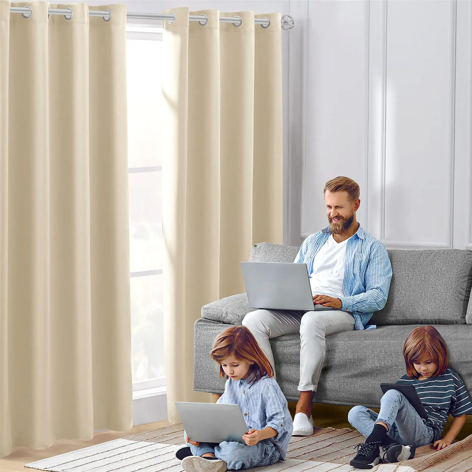 Amazon Curtain Thickened Non-glossy Fabric Sun-blocking Heat-insulating