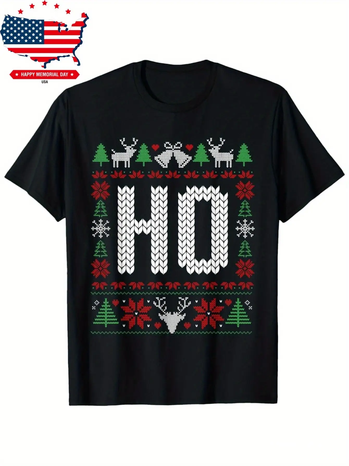 Christmas Ugly With Holiday Shirt Vacation Pattern Personality Casual Pure Cotton T-shirt