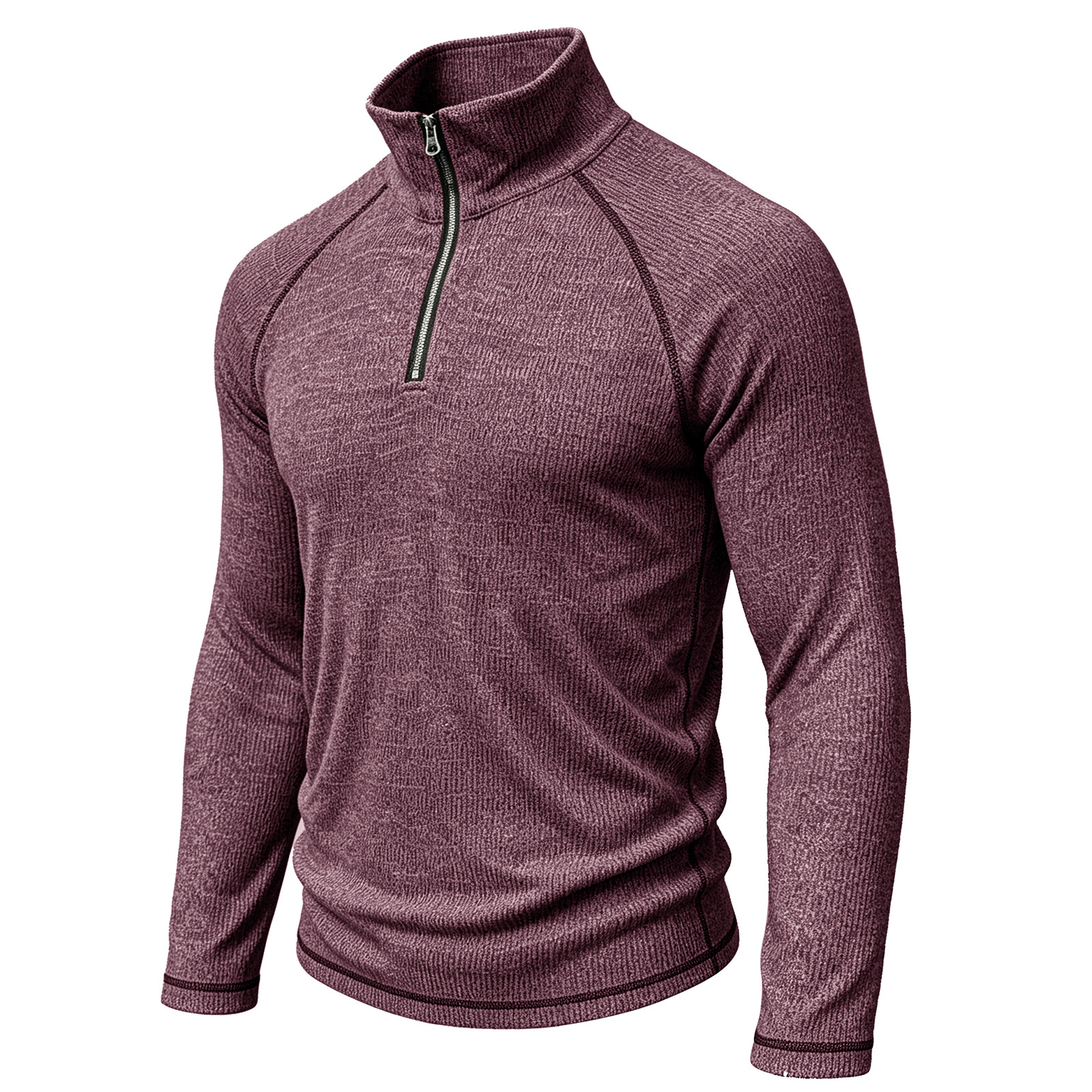 Men's zip-up turtleneck top