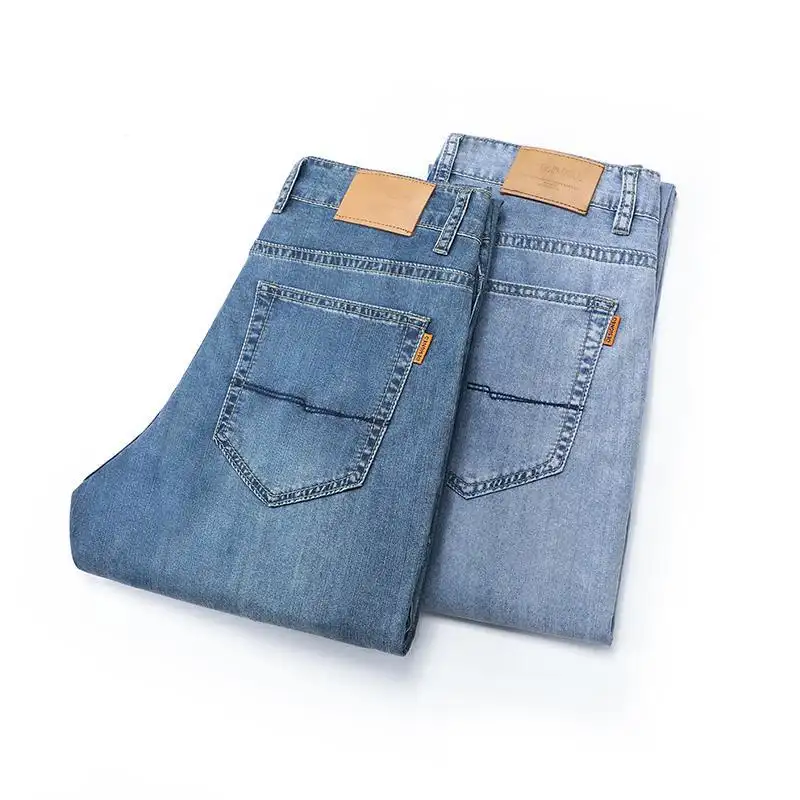 Fashion Personality Tencel Ultra-thin Jeans Men
