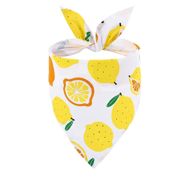 New Pet Triangle Summer Fruit Dog Saliva Towel Lemon Color In White - Shop at LoveMi