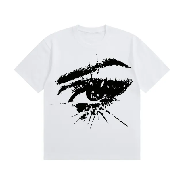 Women's Loose Casual White With Printed Pattern Short Sleeve Style3 - Shop at LoveMi