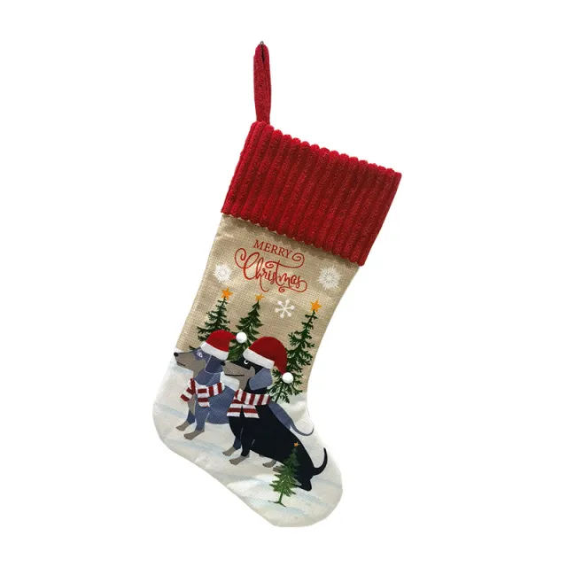 Pet Cat Dog Socks Gift Bag Fireplace Dress Up Christmas Tree Pendant Type B - Shop at LoveMi