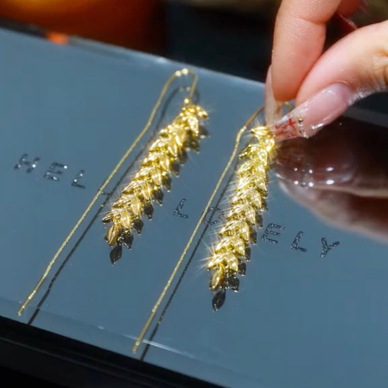 Copper Alloy Design Fashion Long Wheat Hanging Earrings