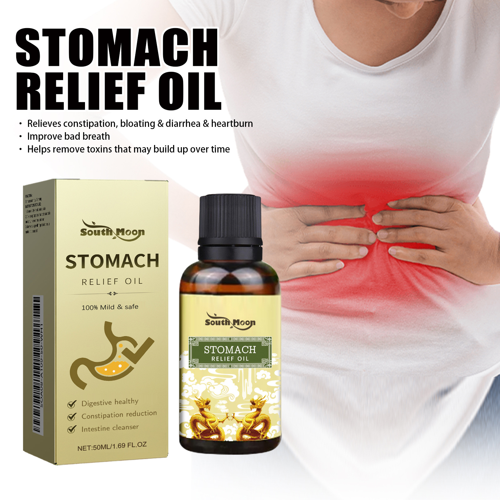 Abdominal Massage Treatment Oil Clear Excrement Left In Body Relieve Gastrointestinal Discomfort