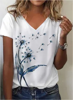 European And American Leisure Digital Printing Short Sleeve Large Size Top T-shirt - 15 Style - View 1