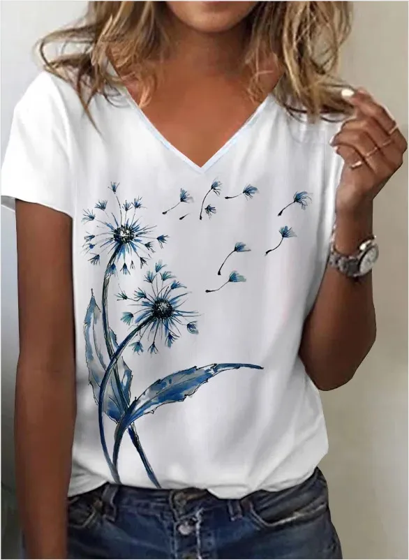 European And American Leisure Digital Printing Short Sleeve Large Size Top T shirt 15 Style - Shop at LoveMi