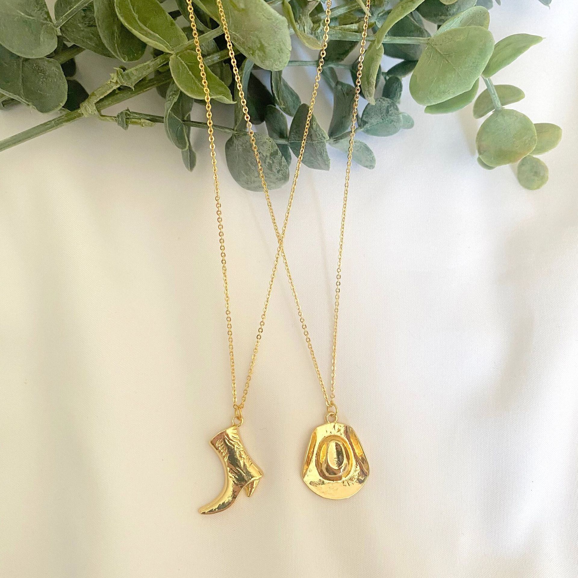 Cowboy Boot Cowboy Hat Charm Necklace