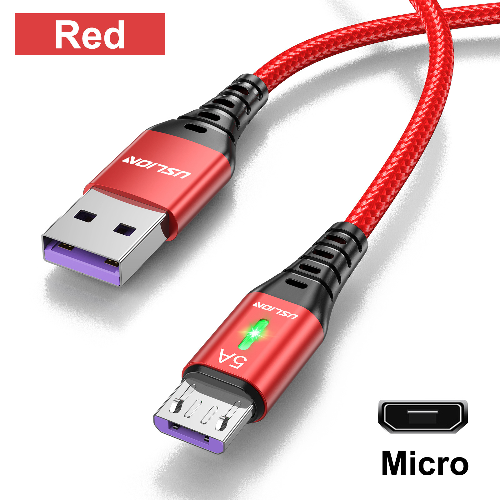 Braided Data Cable With Light For Android