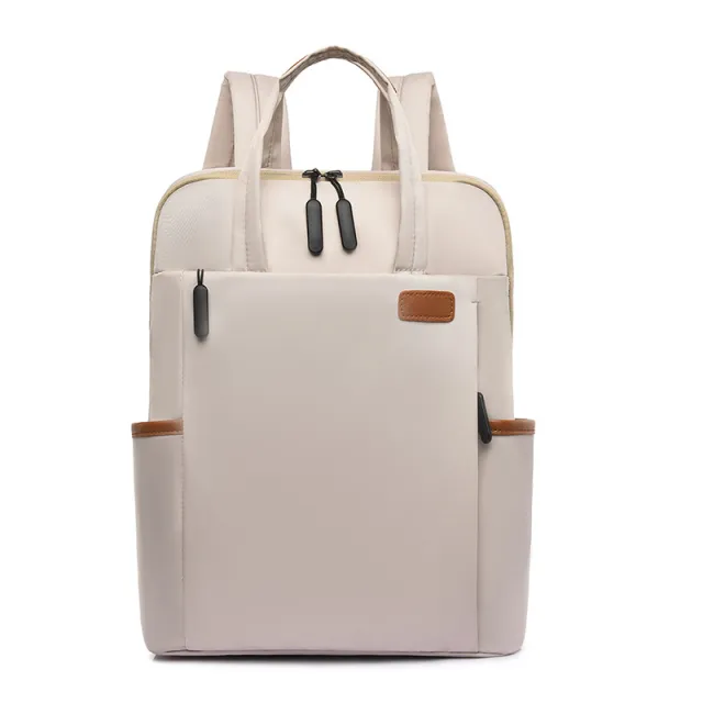 Backpack Women's New Oxford Cloth Travel Bag Casual Large Capacity Beige - Shop at LoveMi
