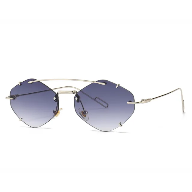 Metal Frameless Sun Glasses Women Gradient Gray - Shop at LoveMi