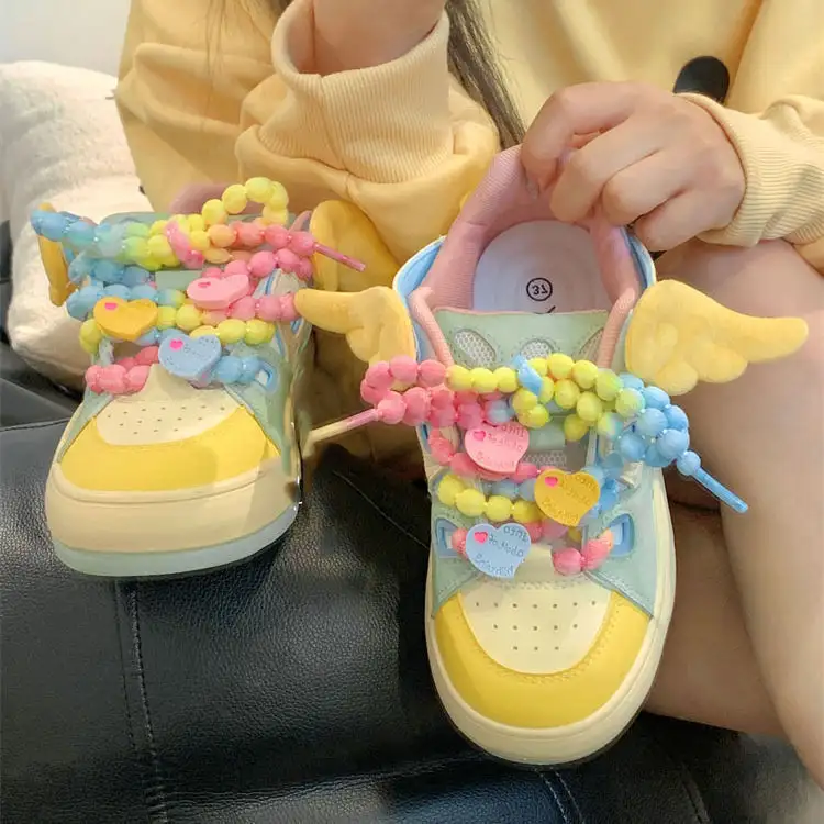 Maillard Candy-colored Sneakers For Women Multicolor Dopamine-style Skate Shoes