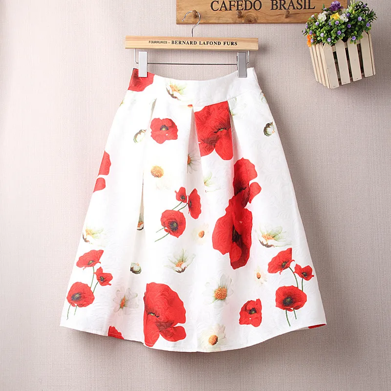 Title 2, Dames midi rok, hoge taille, geplooid, parapluv...