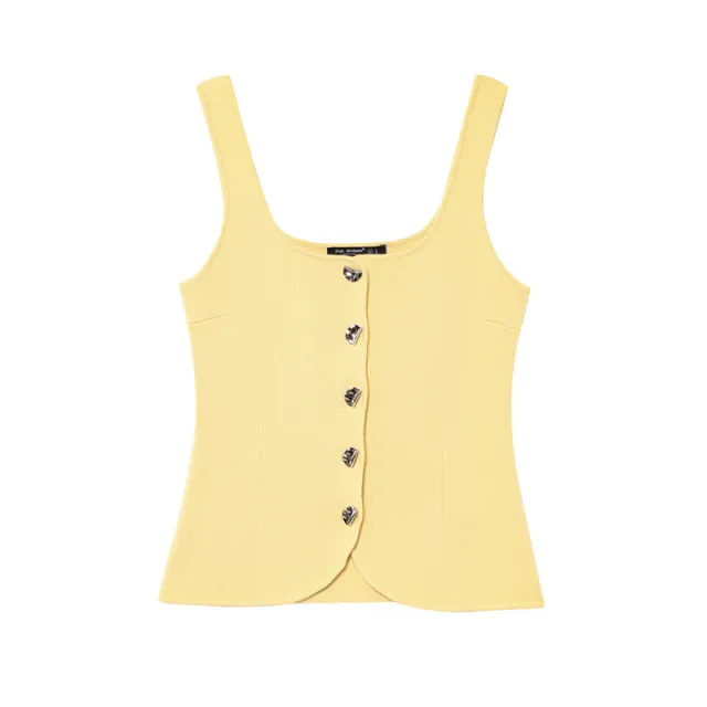 Women's Corset Round Neck Shoulder Strap Top Yellow - Shop at LoveMi