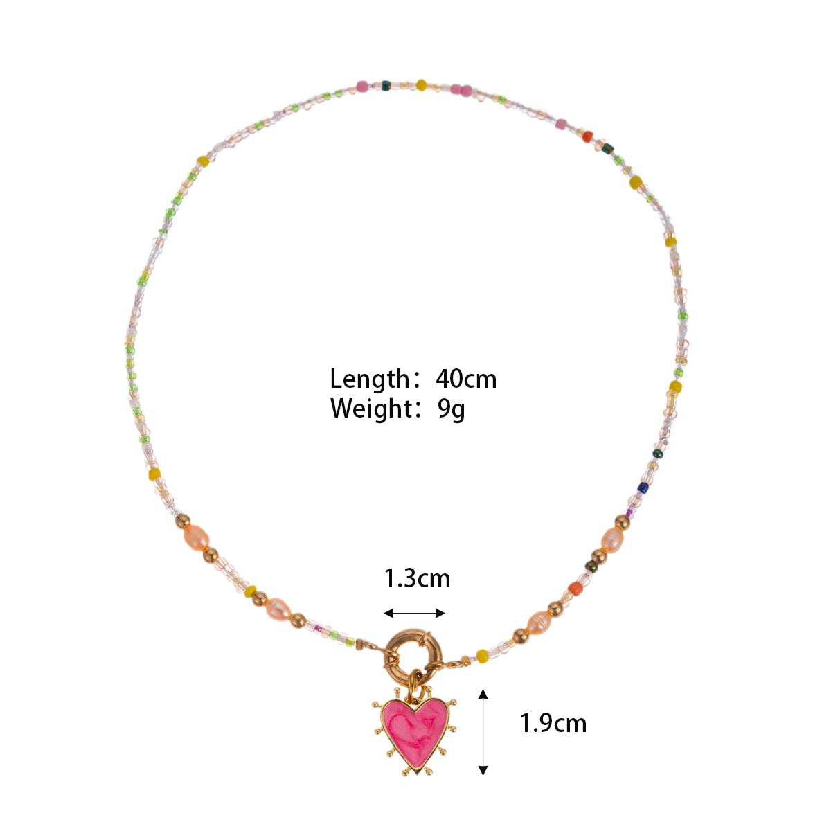 Heart-shaped Bead Pendant Necklace For Women