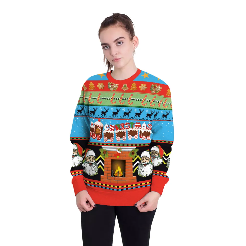 Women's Christmas 3D Digital Printed Pullover Sweatshirt - Swys030-L