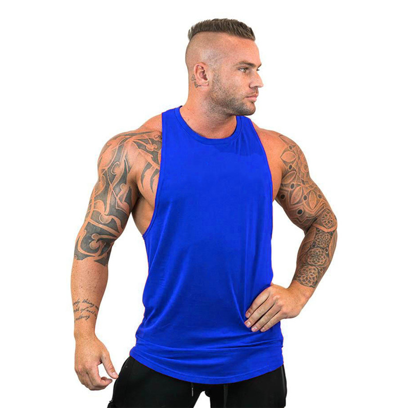 Title 7, Blank Cotton Waistcoat Loose Bodybuilding Fitne...