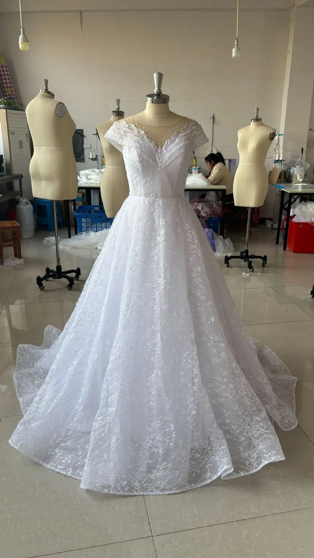 Off-shoulder Light Wedding Dress Bridal Main Yarn
