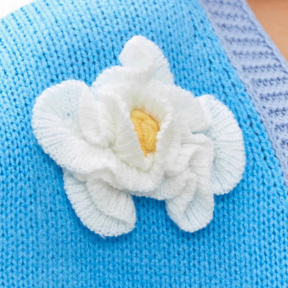 Flower Cardigan Lantern Sleeve Sweater Coat For Women