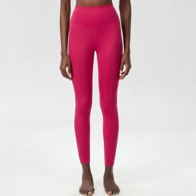Small Wave Yoga Pants Plus Size Lycra Milk Leather Tight Trousers For Women Red - Shop at LoveMi