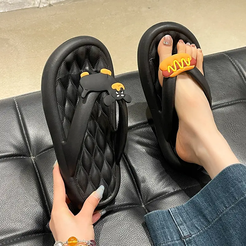 Women's Summer Cute Sausage Dog Beach Non-slip Soft Bottom Outdoor Flip-flops
