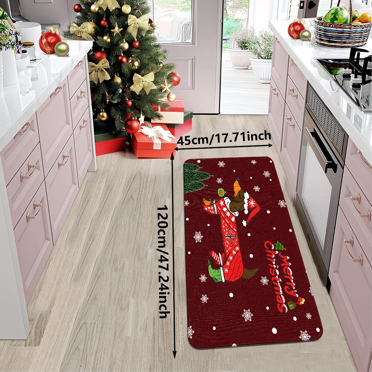 Title 1, Christmas Sausage Dog Carpet Snowflake Pattern ...