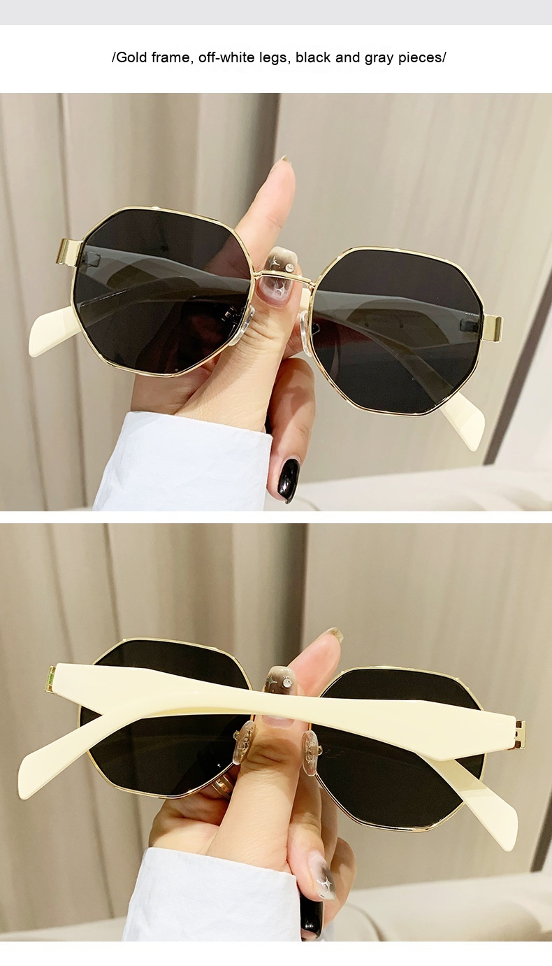 Modern Square Polygon Metal Sunglasses - Image 13