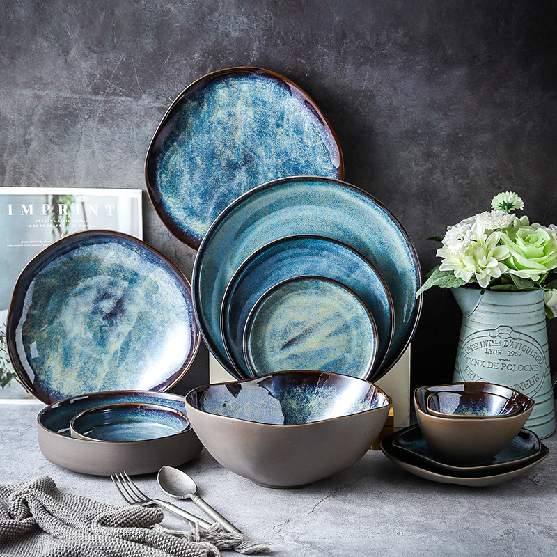Kiln Transmutation Ceramic Tableware Retro