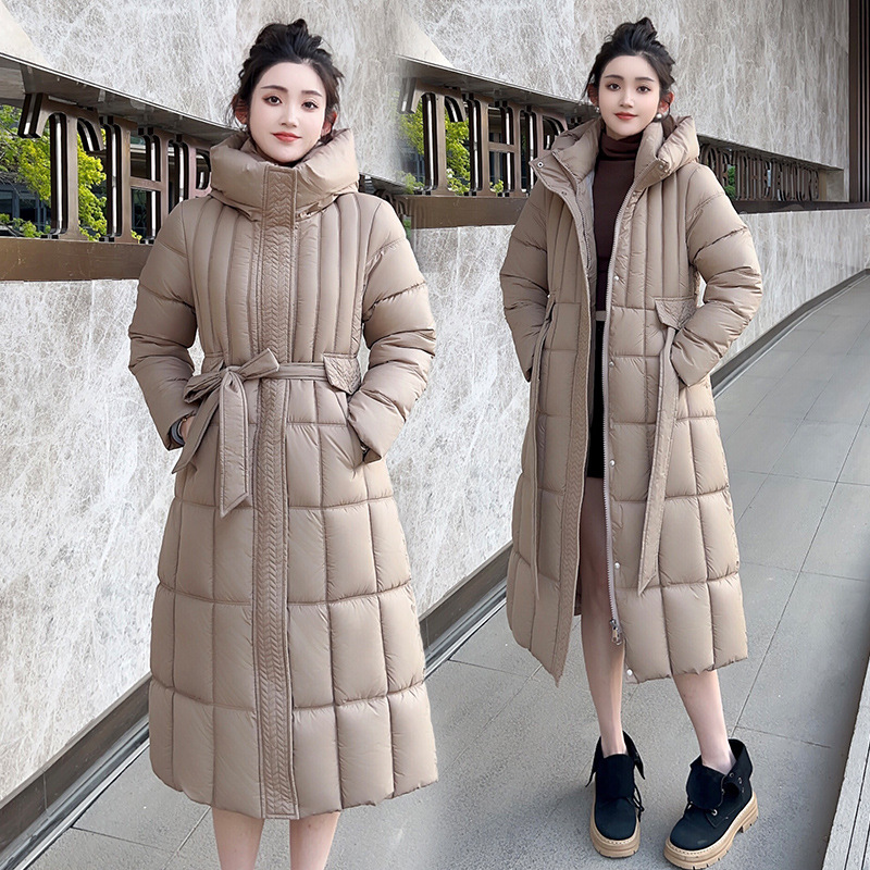 Plus-size Cotton Coat Features A Cinched Waist Design