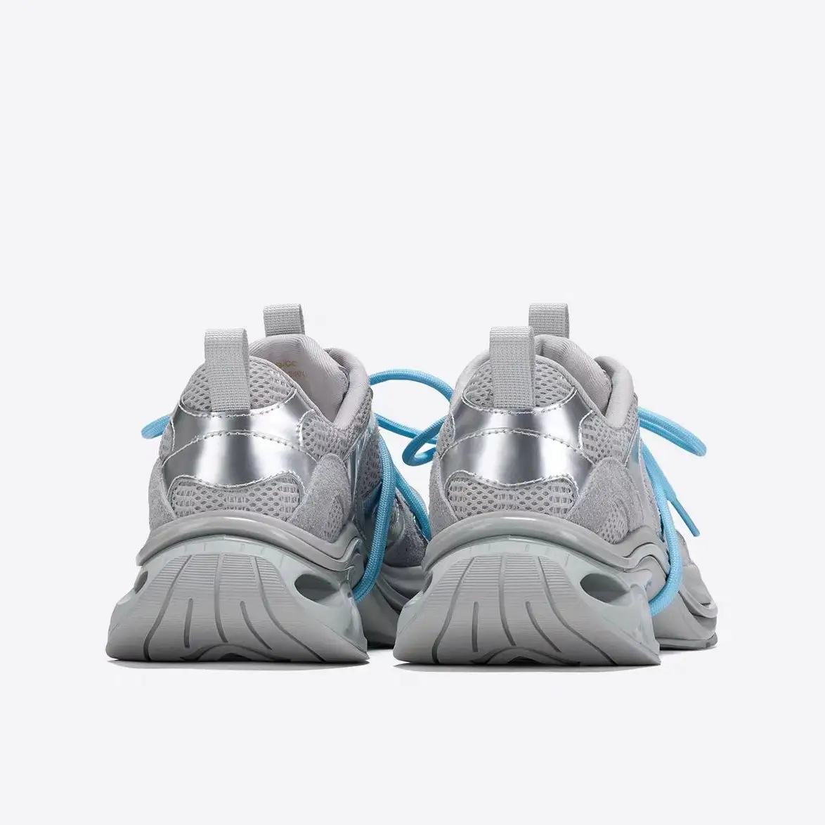 Spring Chunky Silver Sneakers For Women