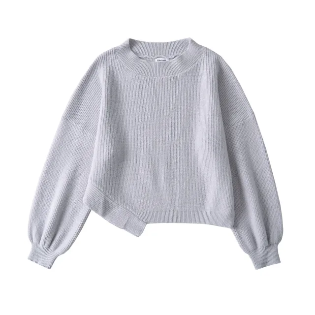 Women's American style Temperament Leisure Slant shoulder Loose Sweater Light Purple - Shop at LoveMi