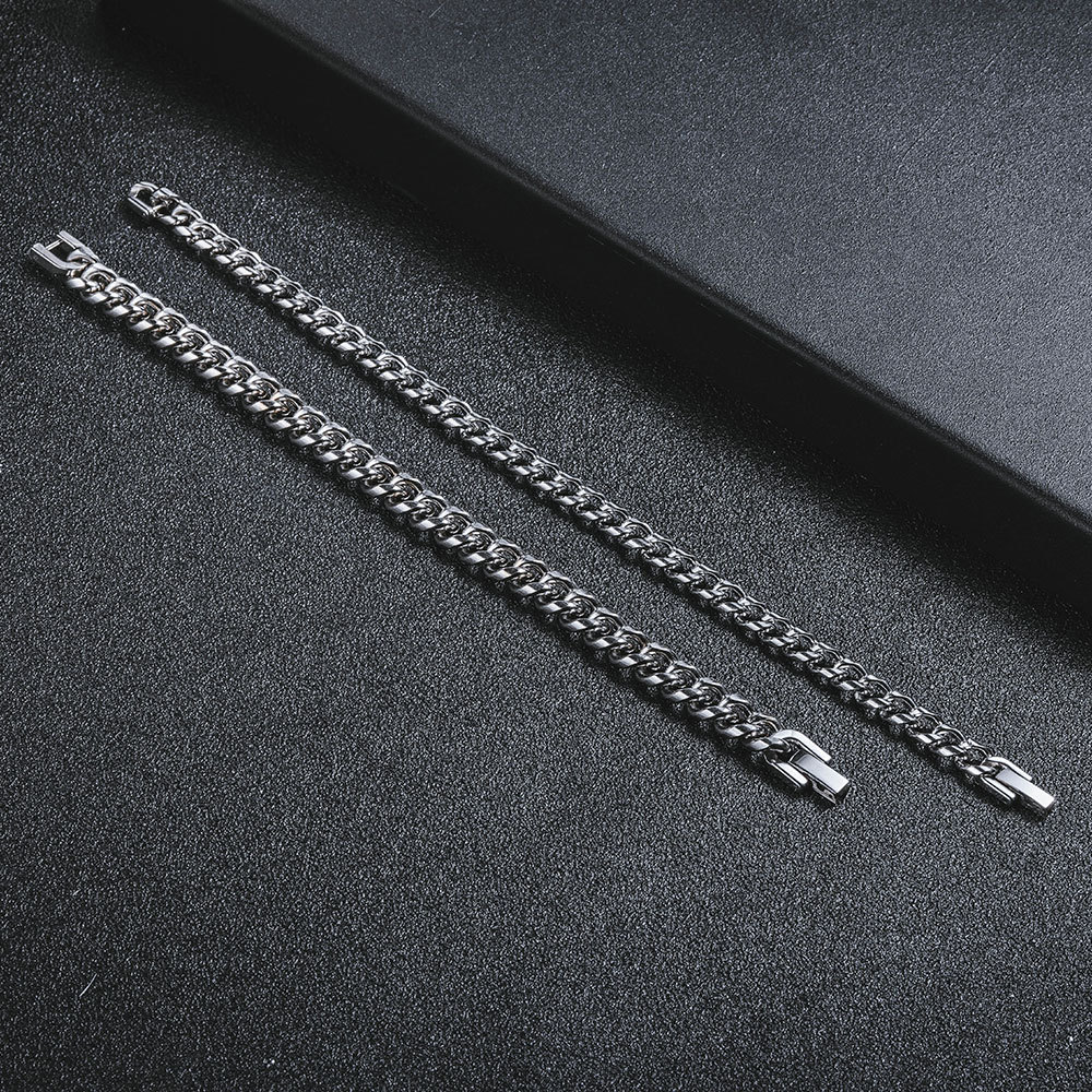Simple Clipped Button Bracelet Fashion Hip Hop Titanium Steel