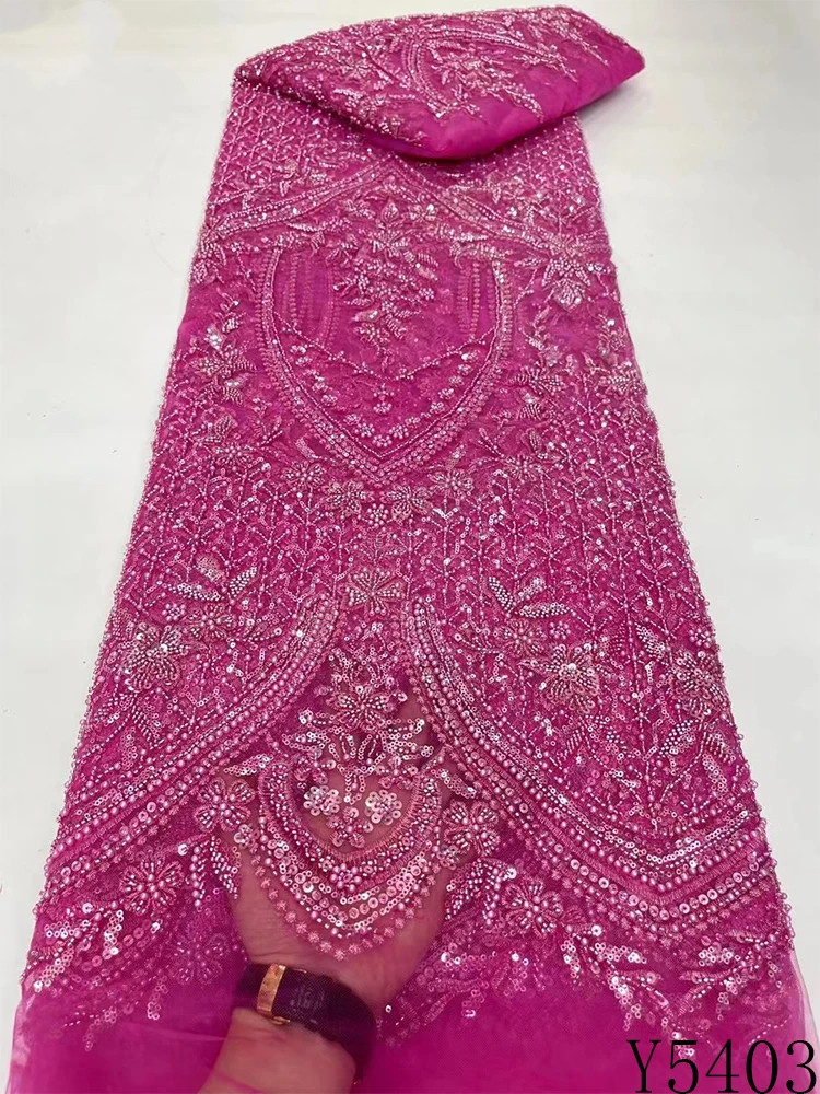 High-grade Lace Beads Sequined Mesh Embroidery Fabric — foto 14
