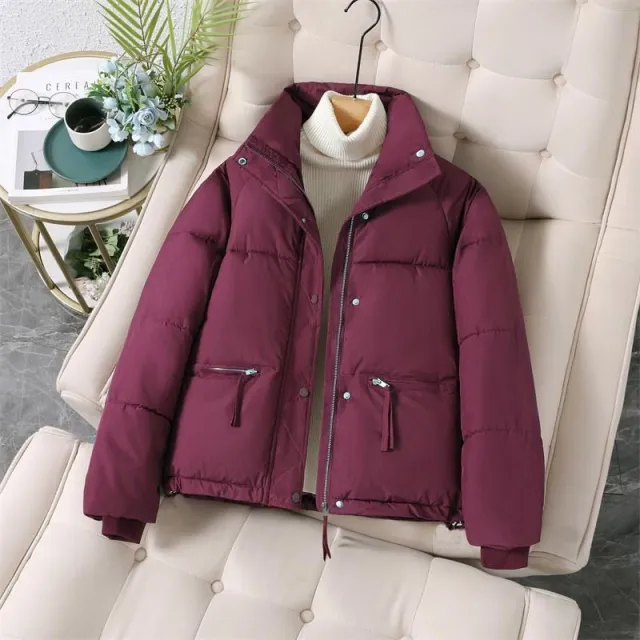 Fashion Down Women's Small Short Winter Cotton padded Coat Thick Loose Wine - Shop at LoveMi