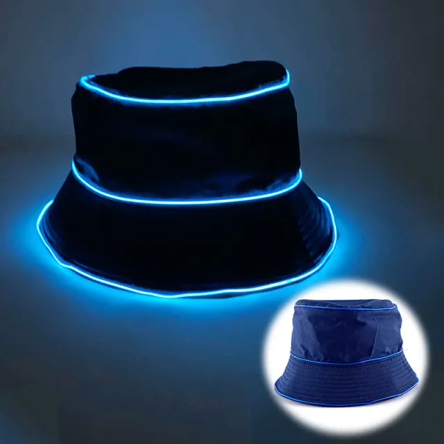 LED Luminous Embroidery Men's And Women's Solid Color Flat Top Sun Hat Dark Blue Sole Dark Blue - Shop at LoveMi