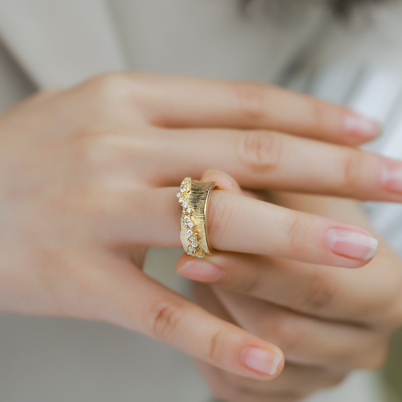 Handmade Brushed Ring Index Finger Ring