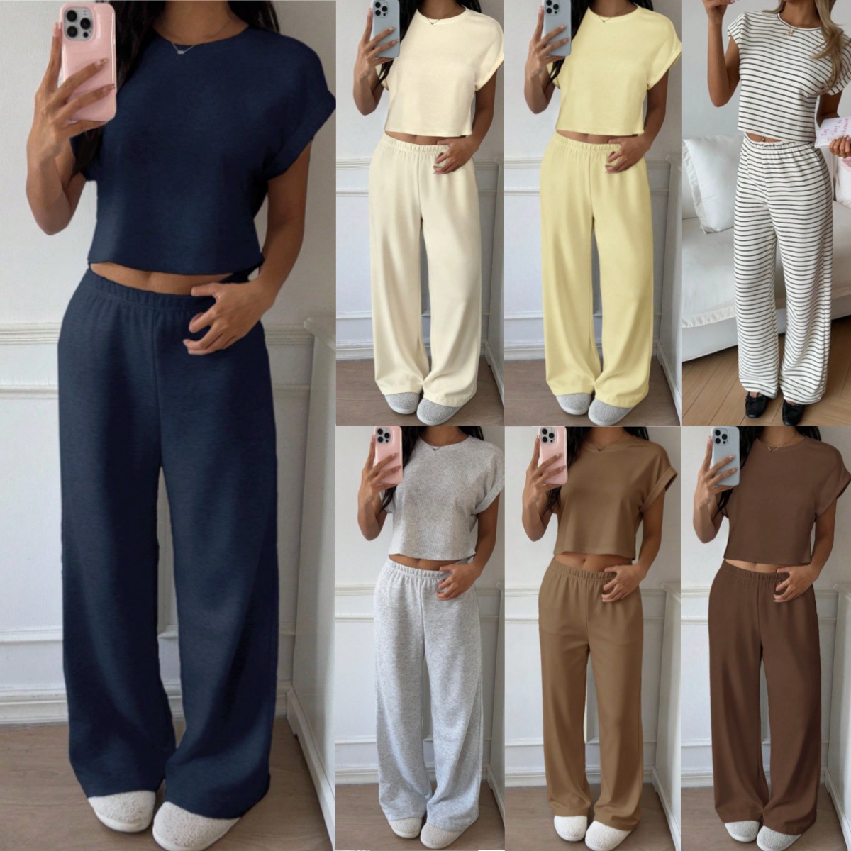 American-style Retro Casual Loose-fitting Crew-neck T-shirt