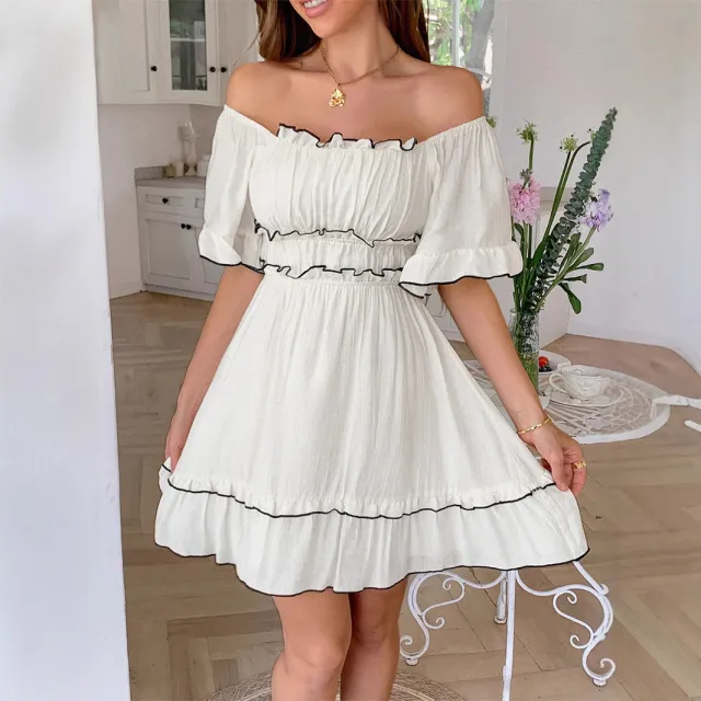 Holiday Leisure Style Seaside Atmosphere Chest wrapped Dress White - Shop at LoveMi