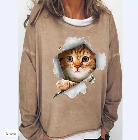 Large Size Sweater Round Neck Printed Letters Loose Lbw 07291013 4Xl - Shop at LoveMi