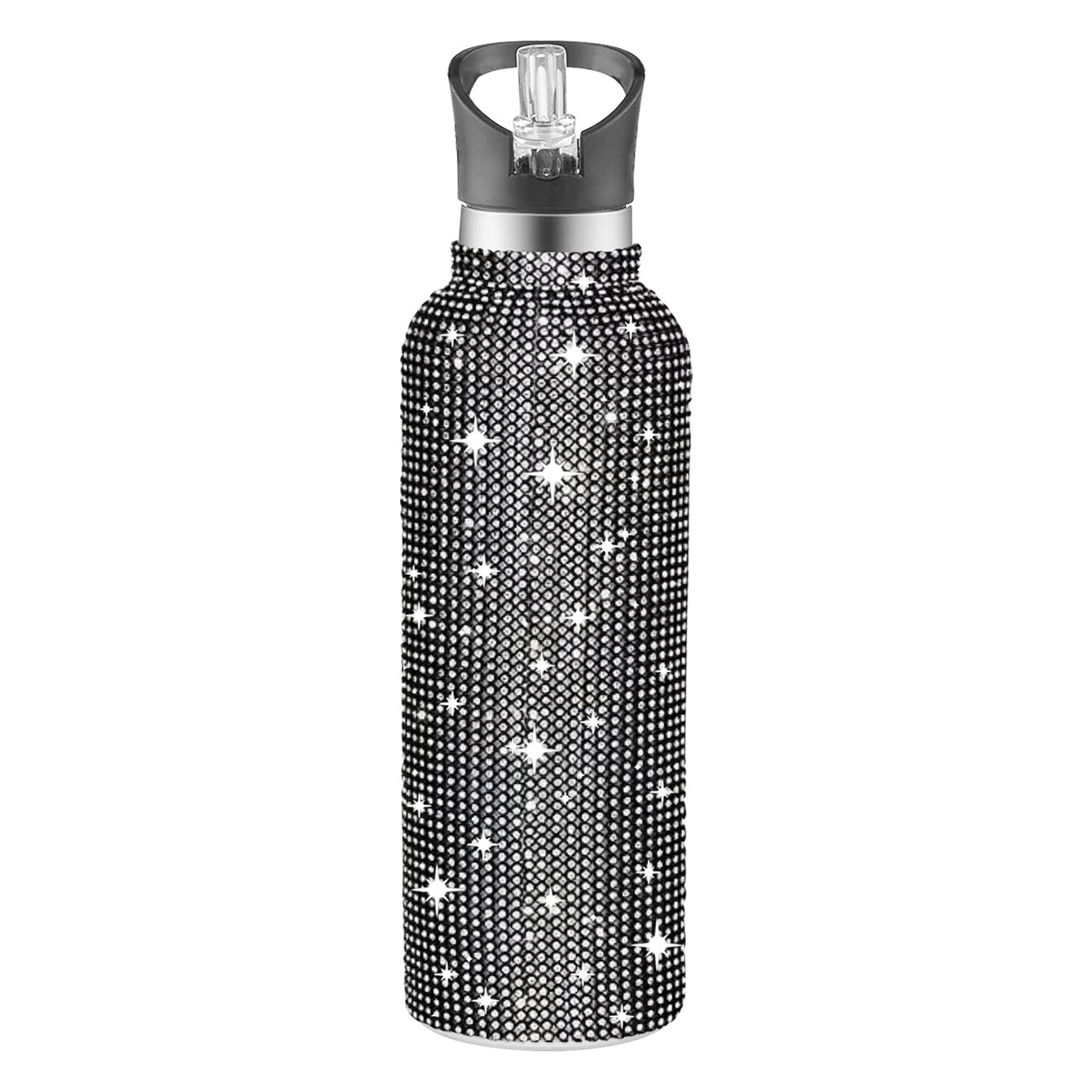 Diamond-encrusted High-appearance Stainless Steel Vacuum Thermos Mug Outdoor Portable Water Bottle Car Cup For Use In Vehicles