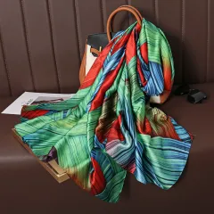 Large Size Women's European And American Entry Lux Soft Shawl - Green - View 1